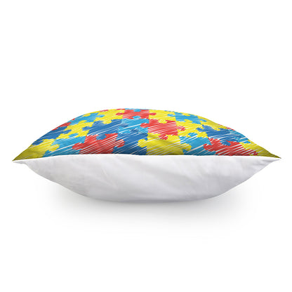 Autism Awareness Drawing Puzzle Print Pillow Cover