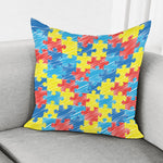 Autism Awareness Drawing Puzzle Print Pillow Cover