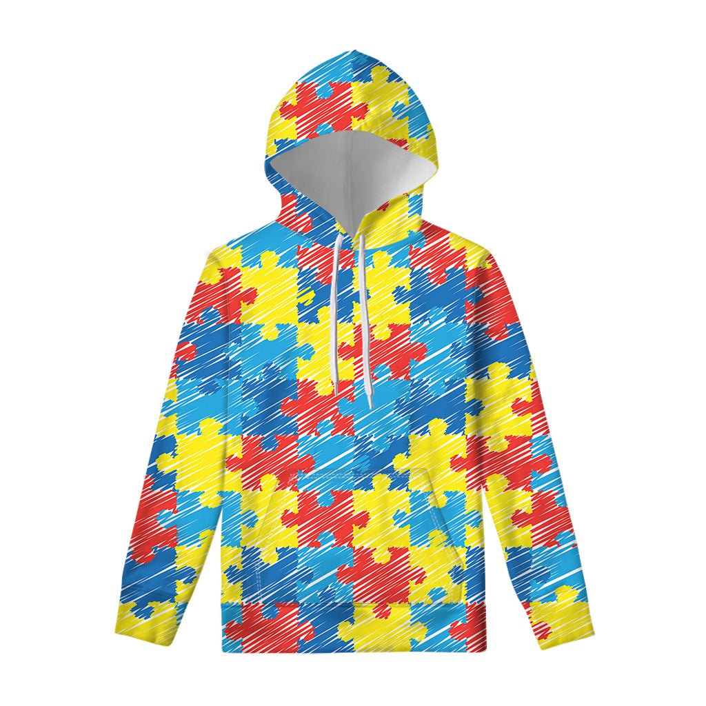 Autism Awareness Drawing Puzzle Print Pullover Hoodie