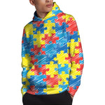 Autism Awareness Drawing Puzzle Print Pullover Hoodie