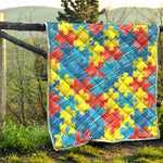 Autism Awareness Drawing Puzzle Print Quilt
