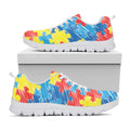 Autism Awareness Drawing Puzzle Print White Running Shoes