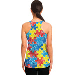 Autism Awareness Drawing Puzzle Print Women's Racerback Tank Top