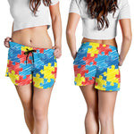 Autism Awareness Drawing Puzzle Print Women's Shorts