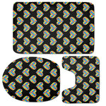 Autism Awareness Heart Pattern Print 3 Piece Bath Mat Set