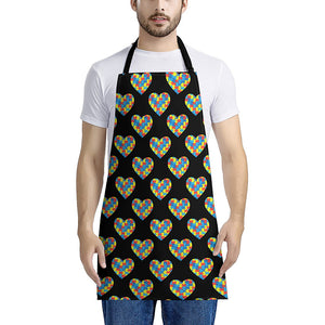 Autism Awareness Heart Pattern Print Apron