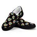 Autism Awareness Heart Pattern Print Black Slip On Sneakers