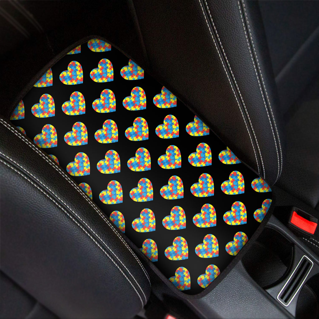 Autism Awareness Heart Pattern Print Car Center Console Cover