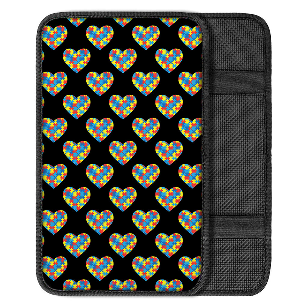 Autism Awareness Heart Pattern Print Car Center Console Cover