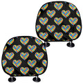 Autism Awareness Heart Pattern Print Car Headrest Covers