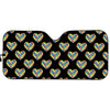 Autism Awareness Heart Pattern Print Car Sun Shade