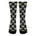 Autism Awareness Heart Pattern Print Crew Socks