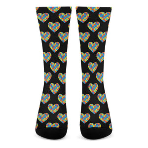 Autism Awareness Heart Pattern Print Crew Socks