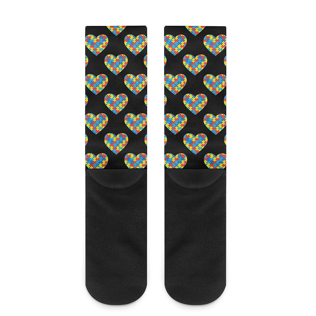 Autism Awareness Heart Pattern Print Crew Socks