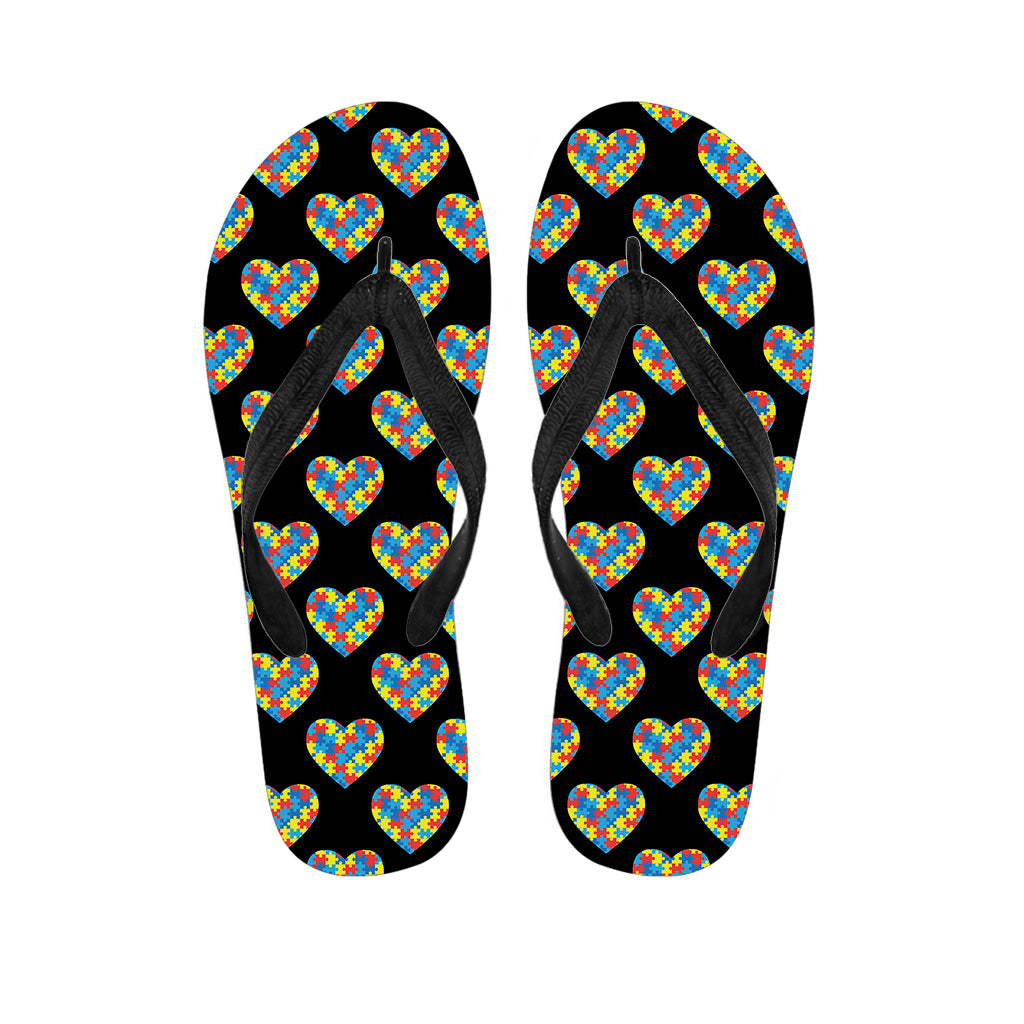 Autism Awareness Heart Pattern Print Flip Flops