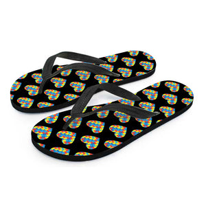 Autism Awareness Heart Pattern Print Flip Flops