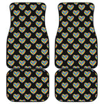 Autism Awareness Heart Pattern Print Front and Back Car Floor Mats