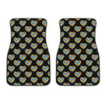 Autism Awareness Heart Pattern Print Front Car Floor Mats