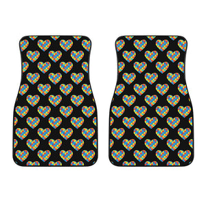 Autism Awareness Heart Pattern Print Front Car Floor Mats