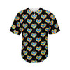 Autism Awareness Heart Pattern Print Men's Baseball Jersey