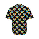 Autism Awareness Heart Pattern Print Men's Baseball Jersey