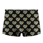 Autism Awareness Heart Pattern Print Men's Boxer Briefs