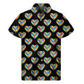 Autism Awareness Heart Pattern Print Men's Short Sleeve Shirt