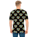 Autism Awareness Heart Pattern Print Men's T-Shirt