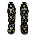 Autism Awareness Heart Pattern Print Muay Thai Shin Guards