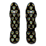 Autism Awareness Heart Pattern Print Muay Thai Shin Guard