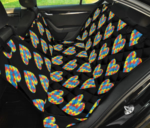 Autism Awareness Heart Pattern Print Pet Car Back Seat Cover