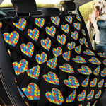 Autism Awareness Heart Pattern Print Pet Car Back Seat Cover