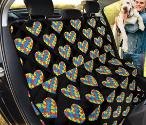 Autism Awareness Heart Pattern Print Pet Car Back Seat Cover