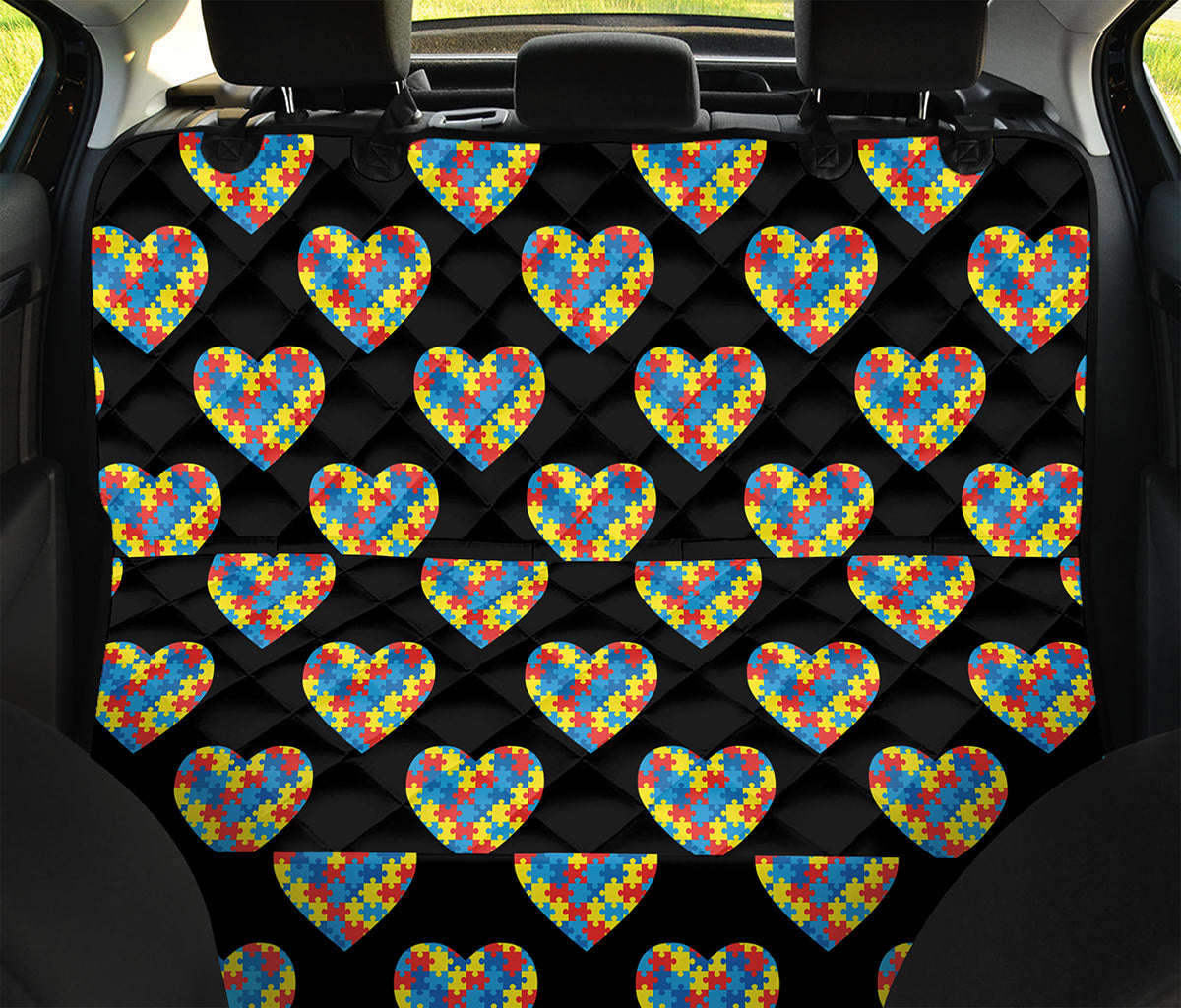 Autism Awareness Heart Pattern Print Pet Car Back Seat Cover