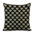 Autism Awareness Heart Pattern Print Pillow Cover