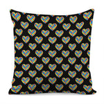Autism Awareness Heart Pattern Print Pillow Cover