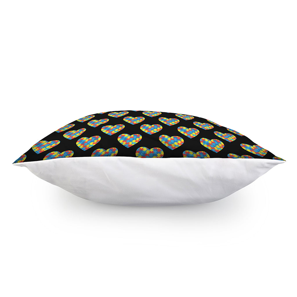 Autism Awareness Heart Pattern Print Pillow Cover