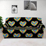 Autism Awareness Heart Pattern Print Sofa Cover
