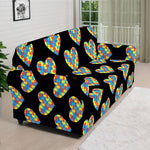 Autism Awareness Heart Pattern Print Sofa Cover