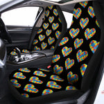 Autism Awareness Heart Pattern Print Universal Fit Car Seat Covers