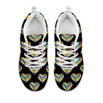 Autism Awareness Heart Pattern Print White Sneakers