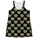 Autism Awareness Heart Pattern Print Women's Racerback Tank Top