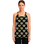 Autism Awareness Heart Pattern Print Women's Racerback Tank Top