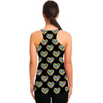 Autism Awareness Heart Pattern Print Women's Racerback Tank Top
