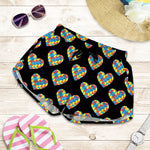 Autism Awareness Heart Pattern Print Women's Shorts