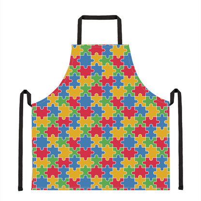 Autism Awareness Jigsaw Pattern Print Apron