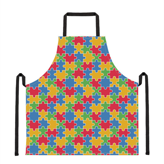 Autism Awareness Jigsaw Pattern Print Apron