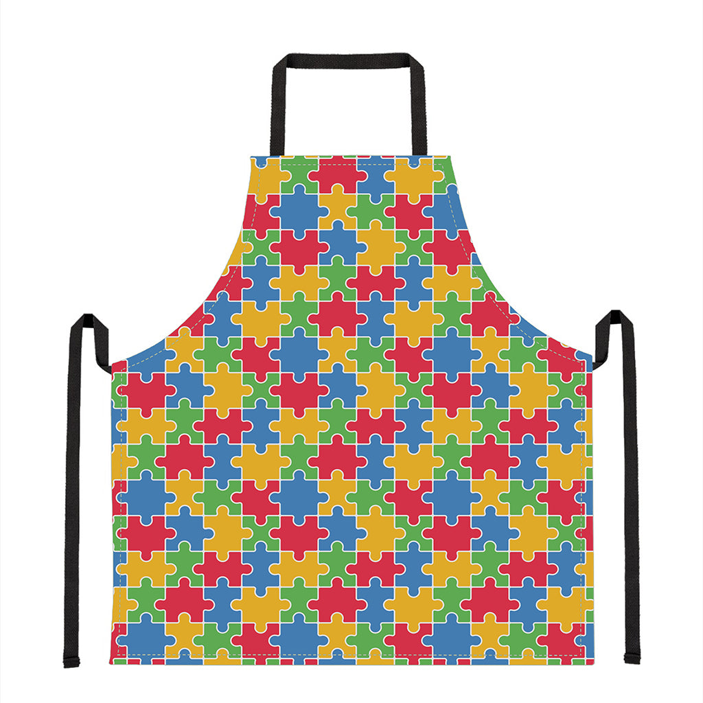 Autism Awareness Jigsaw Pattern Print Apron