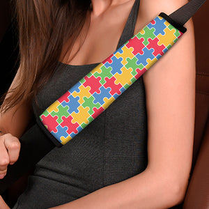 Autism Awareness Jigsaw Pattern Print Car Seat Belt Covers