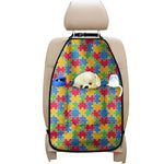 Autism Awareness Jigsaw Pattern Print Car Seat Organizers